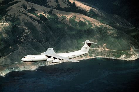 An Air To Air Left Side View Of A C 141b Starlifter Aircraft Of The