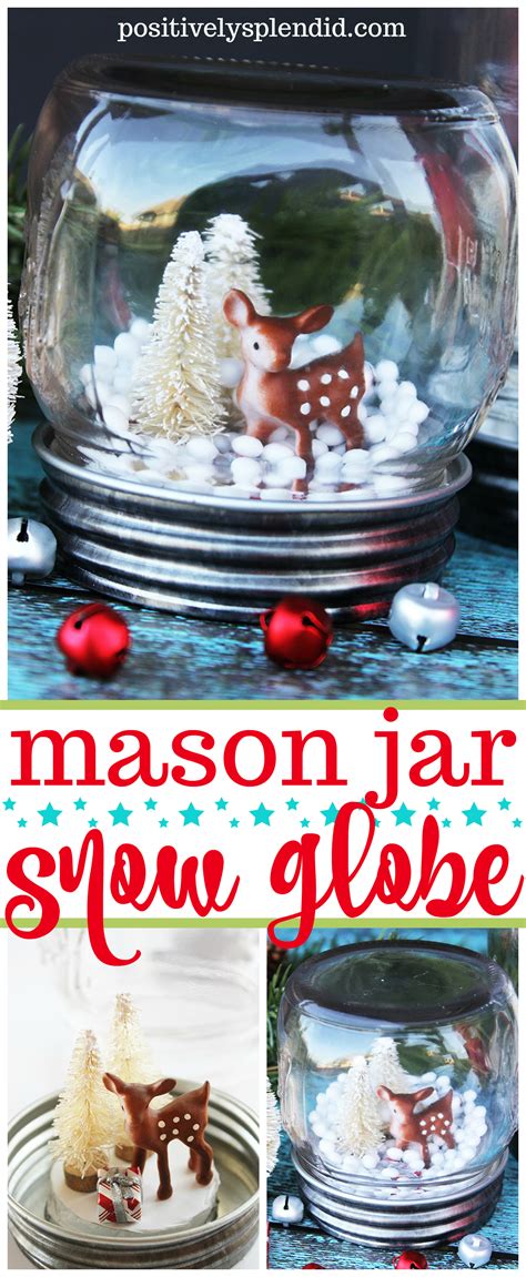 Mason Jar Snow Globe Quick And Easy Diy Holiday Craft Idea