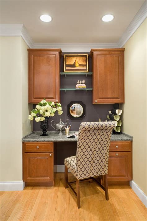 Transitional Kitchen Home Office With Gray Accent Wall Hgtv