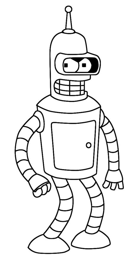 How To Draw Bender From Futurama Draw Central Hipster Drawings
