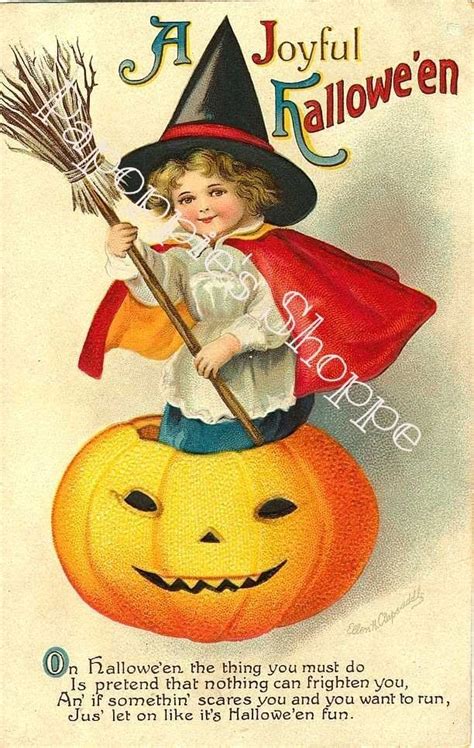 699 Fabric Block Halloween Vintage Postcard Image Ebay Home
