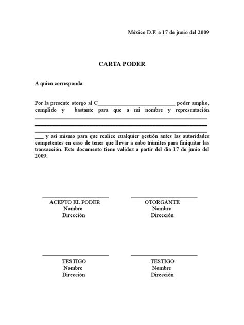 Result Images Of Carta Poder Simple Pdf Mexico Png Image Collection