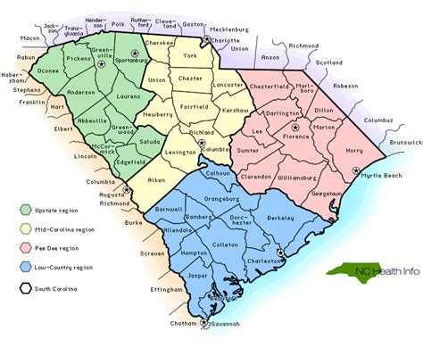 Counties In South Carolina Map Map Vector