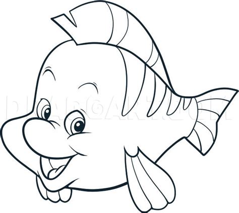 How To Draw Flounder Step By Step Drawing Guide By Dawn