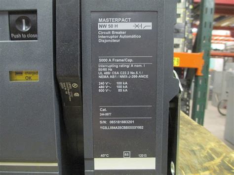 Square D Schneider Masterpact Nw50h Circuit Breaker 5000 Amp 600 Vac Eo Fm