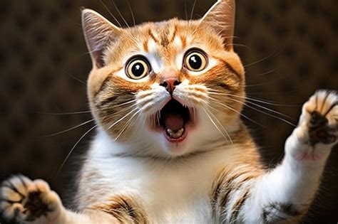 Premium Ai Image Funny Surprised Cat With A Questioning Pose A Cute
