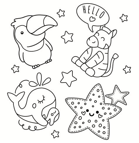 Cute Baby Animals Coloring Pages Easy Print And Color Fun For Etsy