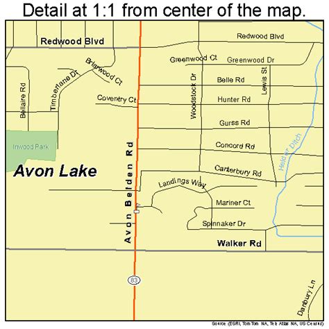 Avon Lake Ohio Street Map 3903464