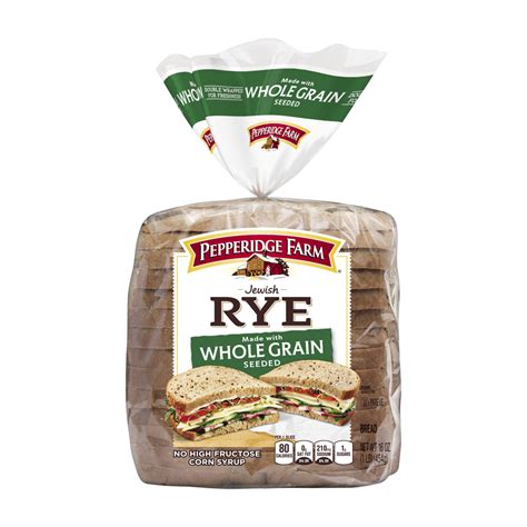Whole grain is also preferred for high fiber. Whole Grain Rye Bread - Pepperidge Farm