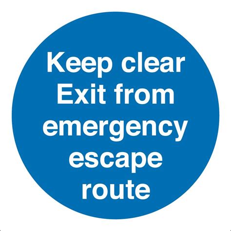 Keep Clear Exit From Emergency Escape Route Signs From Key Signs Uk