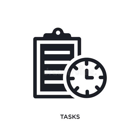 Black Tasks Isolated Vector Icon Simple Element Illustration From Time
