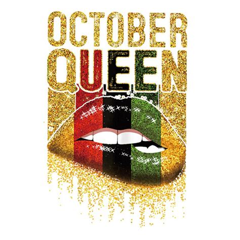 October Queen Lips Iron On Transfer Patches For Clothing Diy Washable