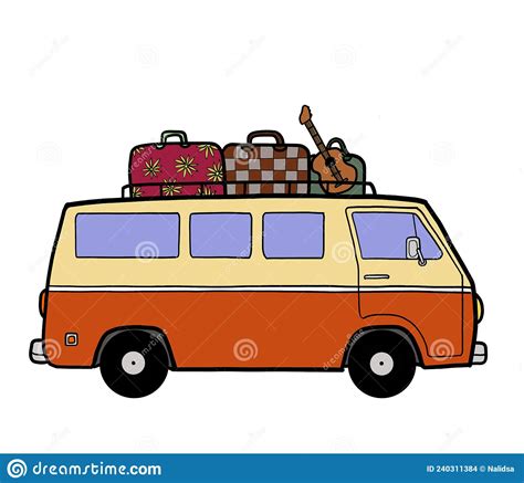Camper Van Lifestyle Road Trip Stock Illustration Illustration Of