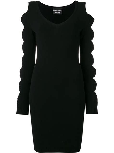 Boutique Moschino Bow Sleeve Jumper Dress In Black Modesens Jumper Dress Boutique Moschino