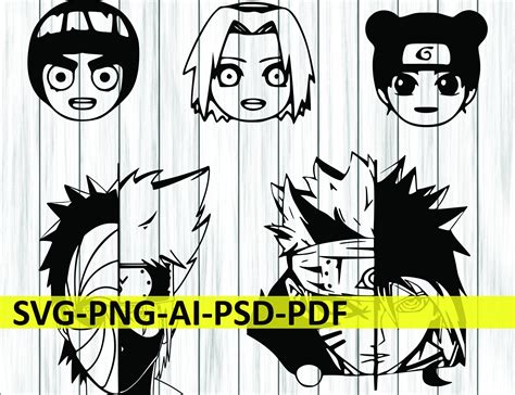 Naruto Svg Files Anime Bundle Svg Digital Download Manga Etsy
