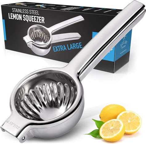 Zulay Extra Large Lemon Squeezer Stainless Steel Easy Squeeze Heavy