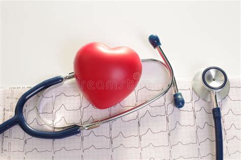 Medical Stethoscope And Heart On White Background Stock Photo Image
