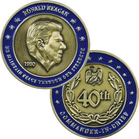 40th President Ronald Reagan We Maintain Peace 175 Challenge Coin