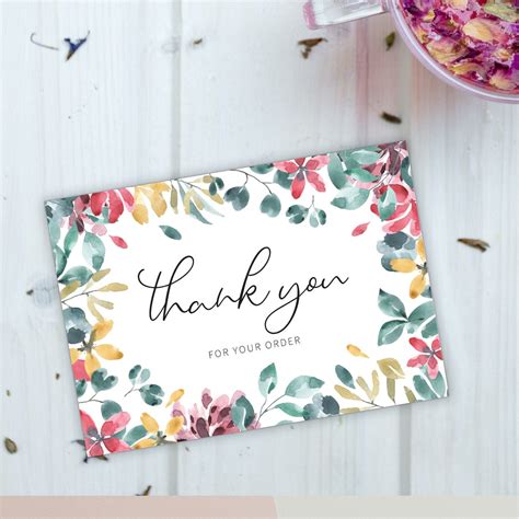 Thank You Cards With Your Logo Set Of 50 Or 100 Small Etsy