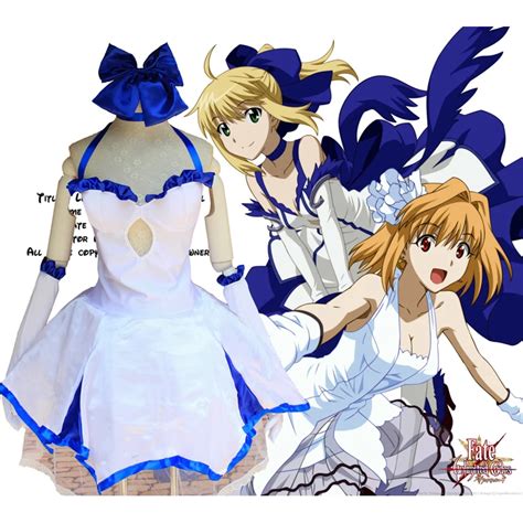 Fate Zero Saber Lily Cosplay Costume Japanese Anime Maid Uniform Outfit Clothes Dress And Gloves