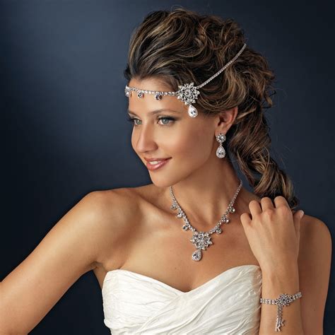 silver clear round rhinestone kim kardashian inspired floral bridal headband headpiece