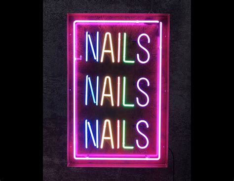 Nails Nails Nails Kemp London Bespoke Neon Signs Prop Hire Large