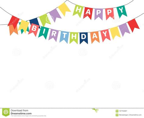 Birthday Bunting With Letters Stock Vector Illustration Of Concept