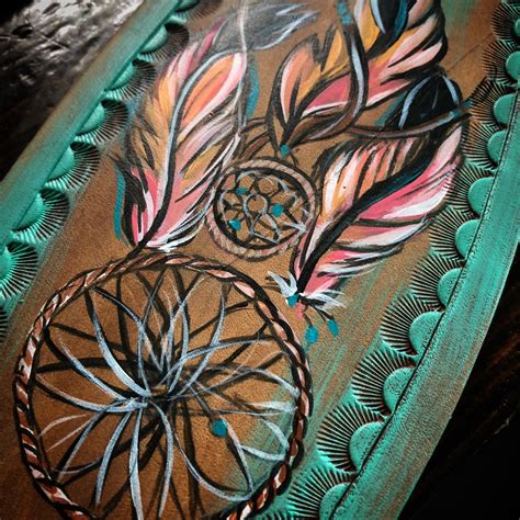 Dream Catcher Painted And Tooled Halter Dream Catcher Painting Dream