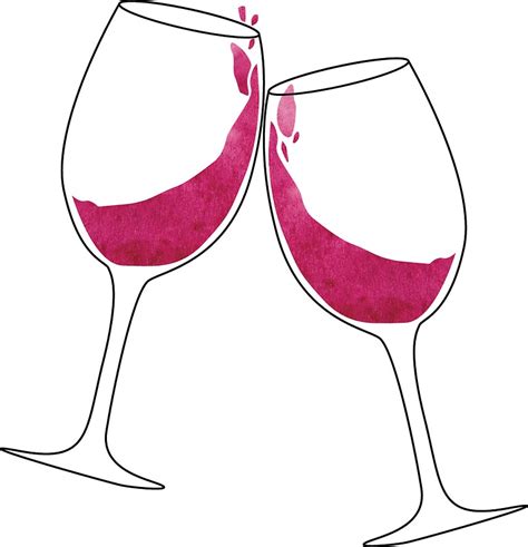 Clinking Wine Glasses Cartoon