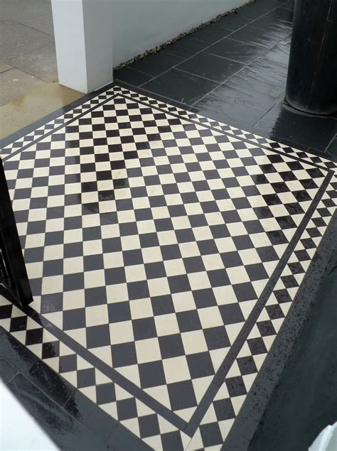 Black And White Victorian Mosaic Tile Path London Garden Design