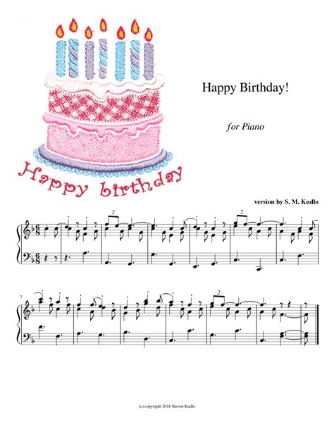 Happy Birthday Sheet Music For Piano Solo