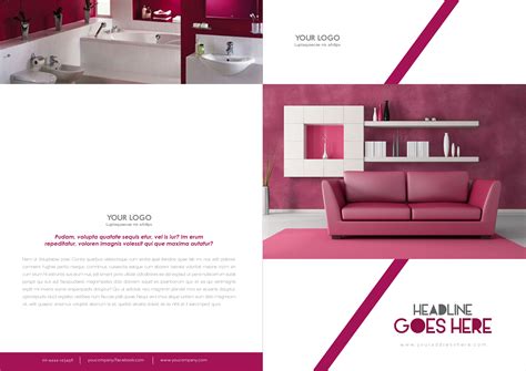 Bi Fold Interior Brochure Design Template