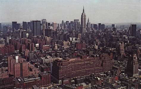 Color Aerial Postcard Views Of Manhattans Skyline In The 1960s And 70s