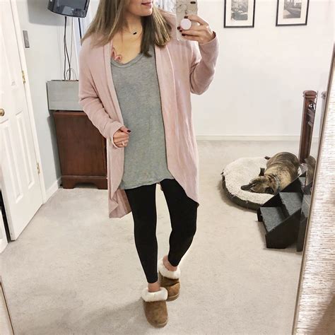 Leggings And Long Cardigan Outfit Home By Lauren M
