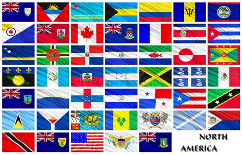 Flags Of North American Countries In Alphabetical Order Stock