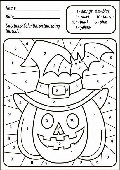Halloween Worksheets Kindergarten Worksheet Coloring Pumpkin Number