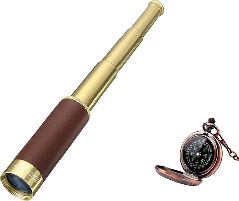 Laupha Retro Pirate Telescope Zoomable 25x30 Spyglass Portable