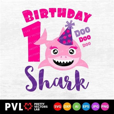 Download Shark 1st Birthday Svg, Girl Birthday Shark Svg Dxf Eps ...