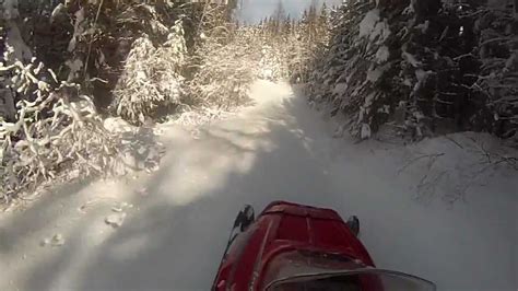 Snowmobile Polaris 500 Indy Wide Track In Deep Snow Youtube