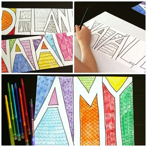 Get Colorful With Doodle Names Make And Takes Elementary Art