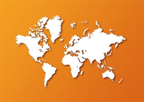 Premium Photo Detailed World Map Isolated On Orange Background