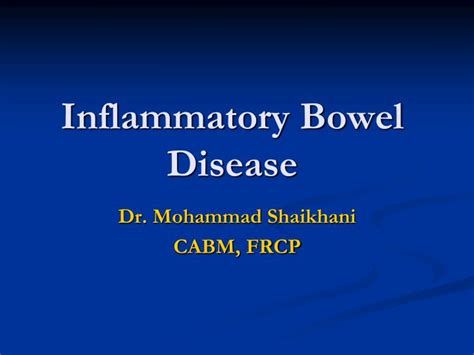 Ppt Inflammatory Bowel Disease Powerpoint Presentation Free Download