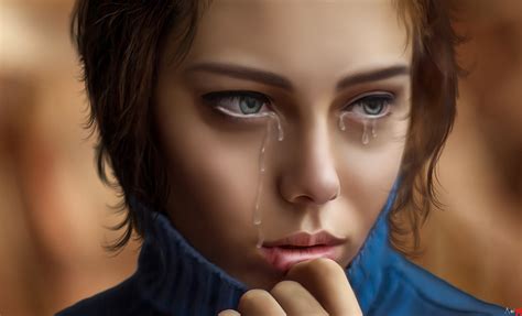 Tears Closeup Face Anime Sad Simple Background Crying Brown Eyes Anime Girls Hd