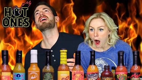 Trying The Hot Ones Sauces Spicy Wings Challenge Youtube