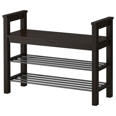 Hemnes Bench With Shoe Storage Black Brown 85x32 Cm Bench With Shoe