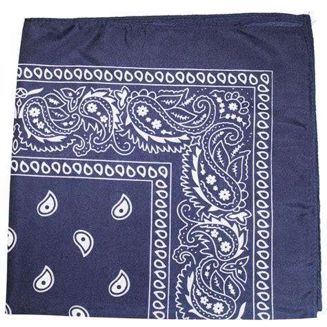 Pack Of 6 Paisley Cotton Bandanas Novelty Headwraps 22 Inches Navy
