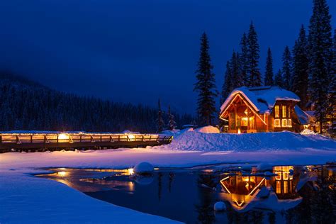 Emerald Lake Lodge At Night Field Bc Canada Order Prints At Prints