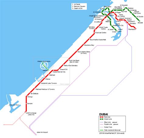 Dubai Metro Map © Urbanrailnet Dubai