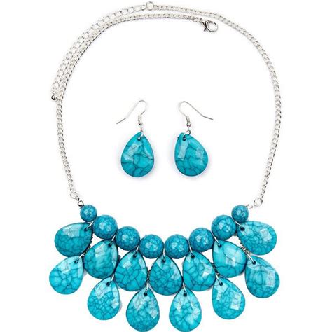 Mixit Blue Stone Silver Tone Necklace And Earring Set Blue Stones