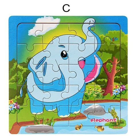 Wooden Animals Puzzle Jigsaw Toddler Kids Early Learning Baby